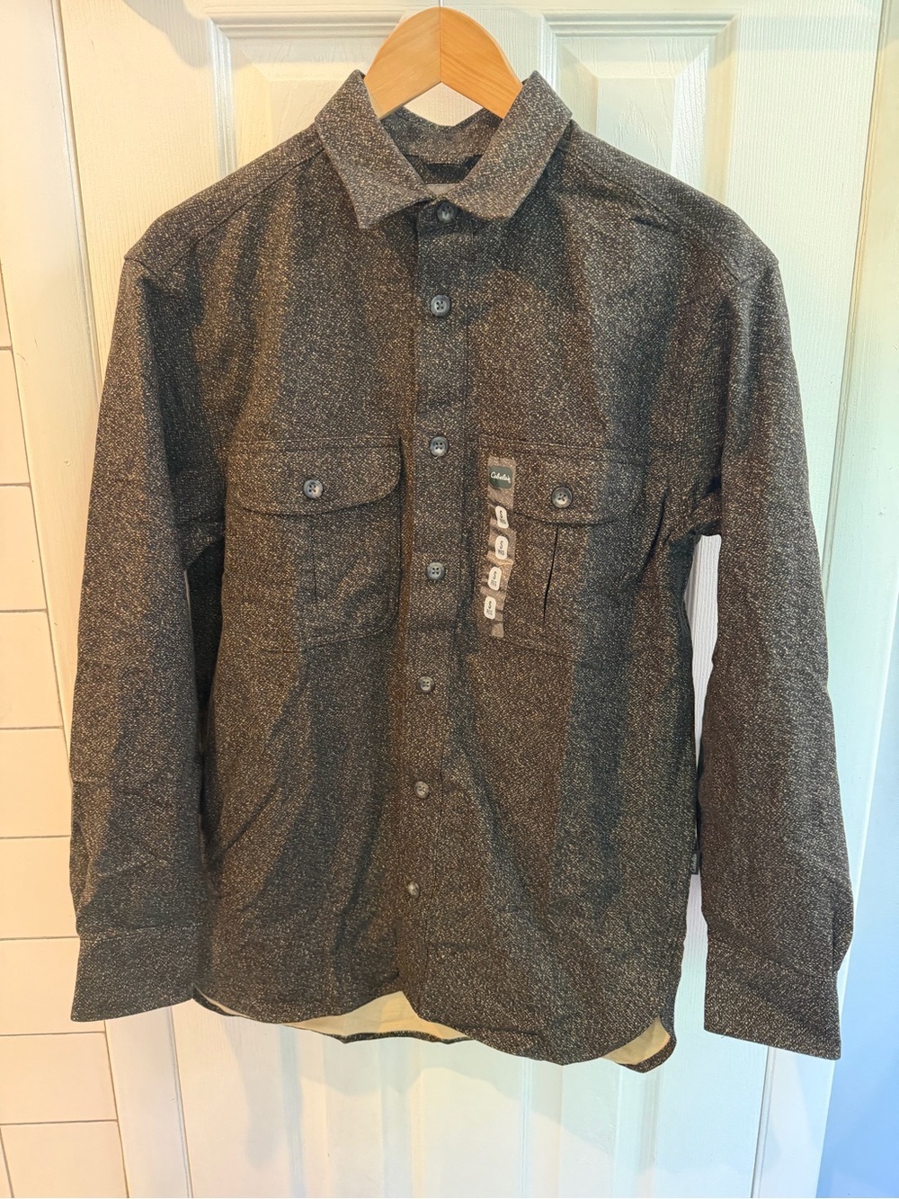 Men's Cabelas’s Cotton Button-Up Chamois Shirt in Pepper Heather Color, Sz Small